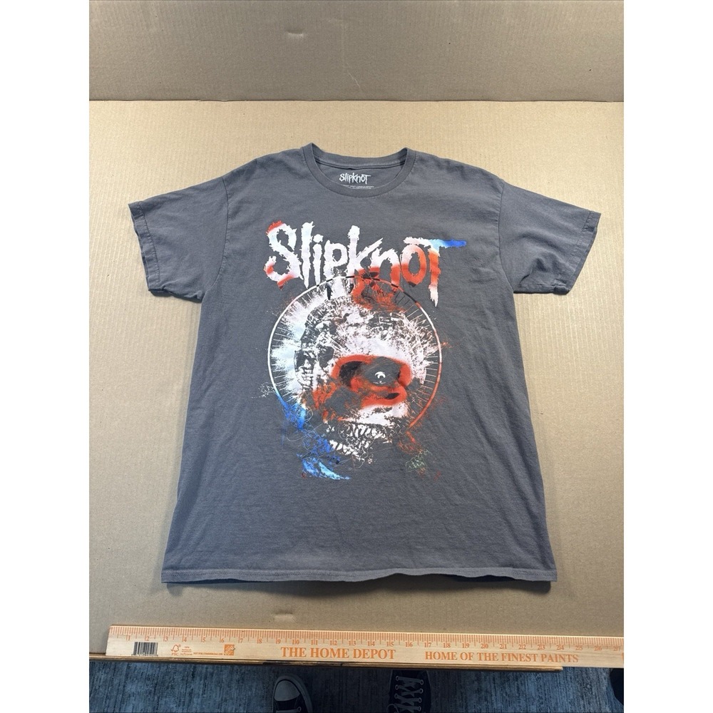 Slipknot Band Skull Gray Graphic T-Shirt Men's Large